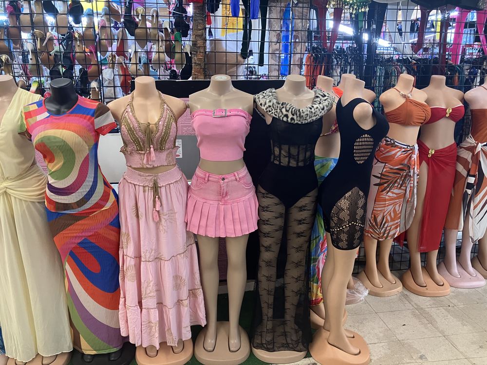 Rack of going-out dresses and sets